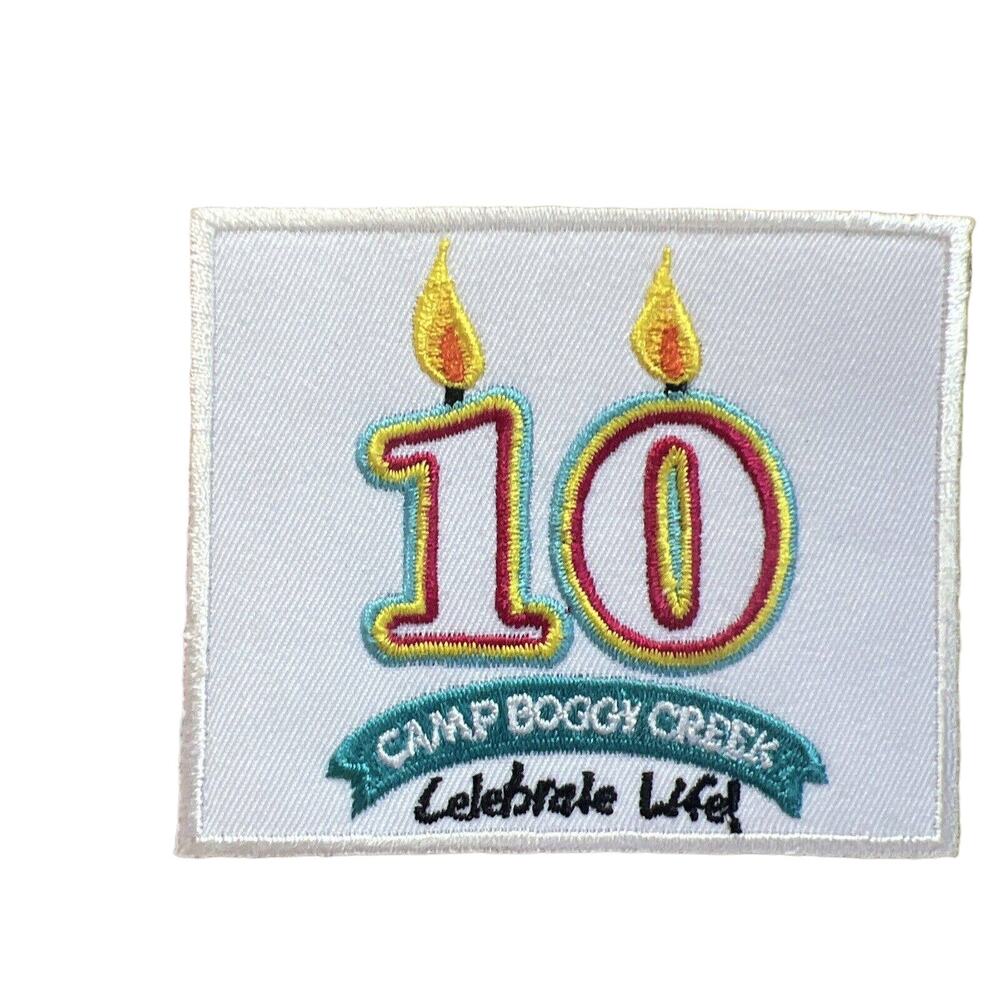 Motorcycle Biker Patch I 10 Years Camp Boggy Creek I Celebrate Life Bike Patch